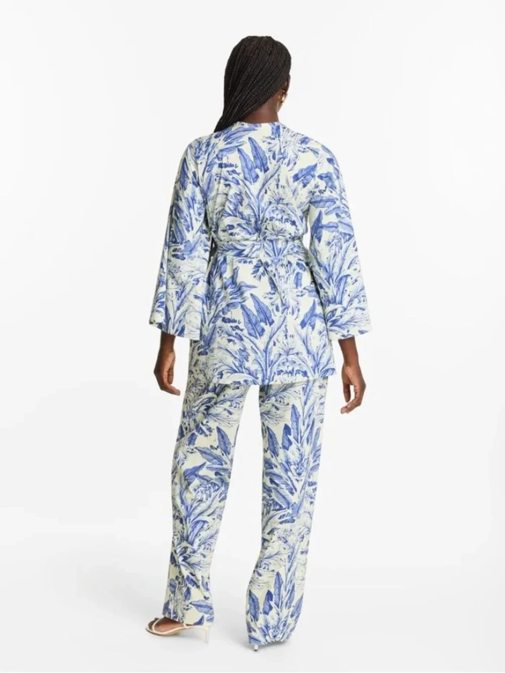 Diarrablu Printed Cotton Poplin Leer Pants Toile Blu Womens Size Small
